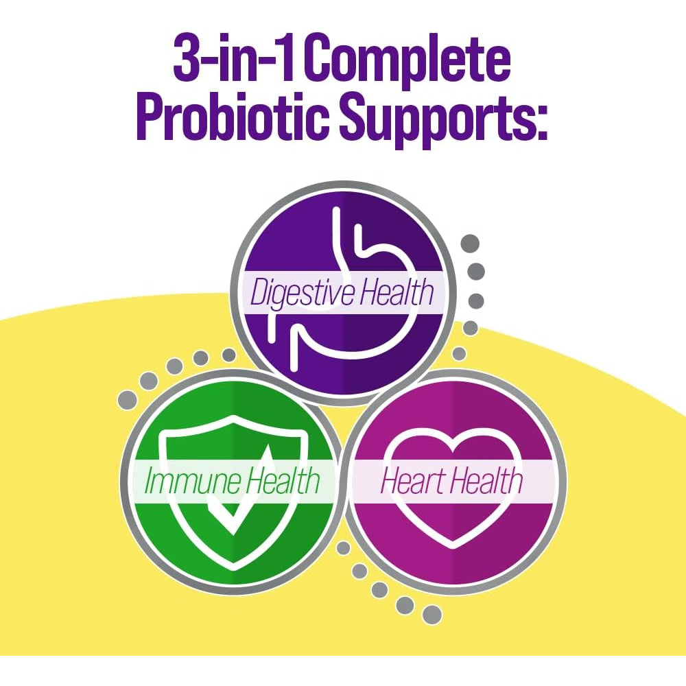 Culturelle 3-In-1 Complete Probiotic Daily Formula, Once per Day Probiotic Supplement, Helps Your Digestive System Work Better, Supports Natural Immune Defenses, plus Omega 3'S, Non-Gmo, 30 Count