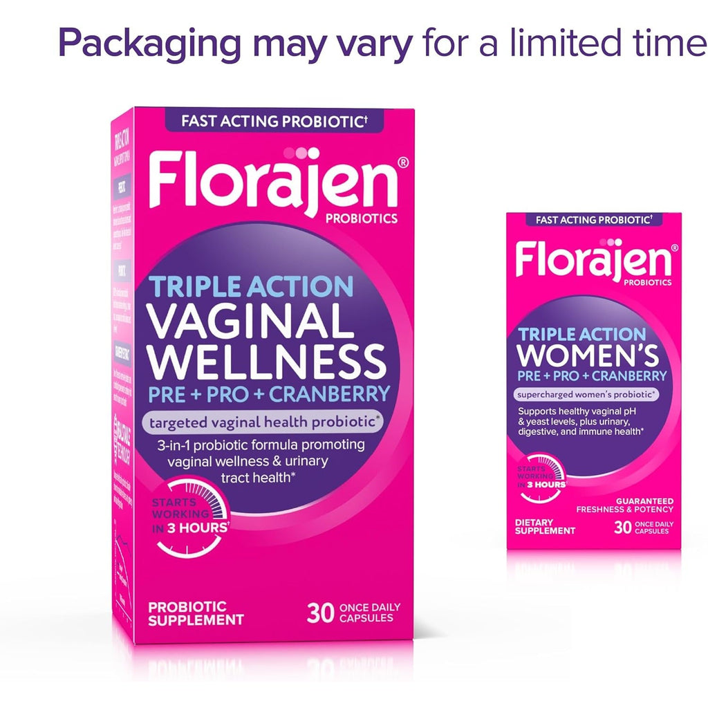 Florajen Women’S Probiotic with Cranberry - Prebiotic + Probiotic for Vaginal, Digestive, & Immune Support - Women’S Gut & Urinary Health Support - Vegan, Gluten-Free Daily Wellness - 30 Capsules