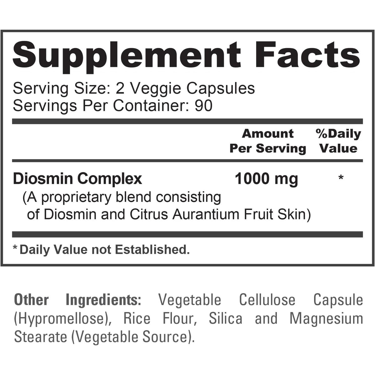 Nusapure Diosmin Complex 1,000Mg per Serving 180 Veggie Caps (Non-Gmo, Vegan) Citrus Aurantium