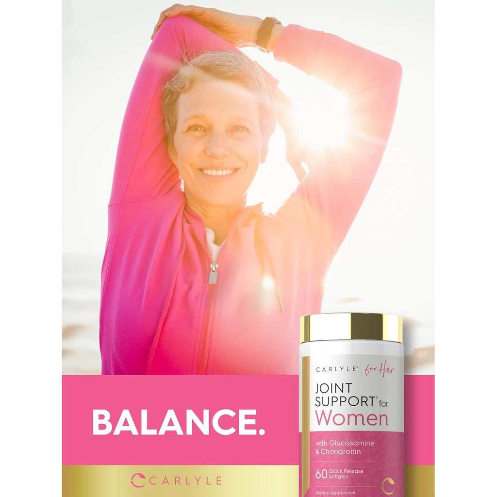 Carlyle Joint Support for Women | 60 Softgels | Complex with Omega-3 and Collagen Peptides | Non-Gmo, Gluten Free
