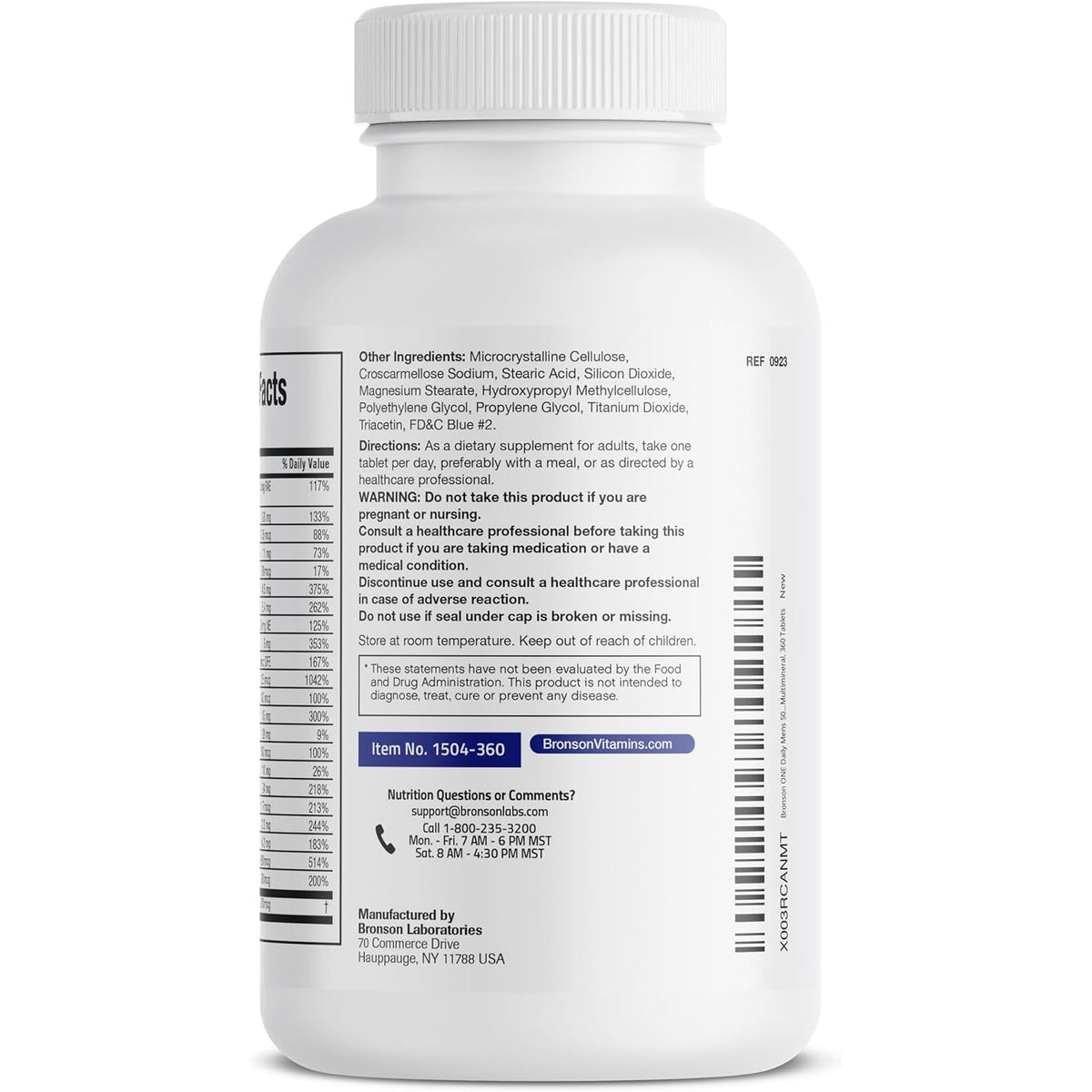 Bronson ONE Daily Mens 50+ Complete Multivitamin Multimineral, 360 Tablets