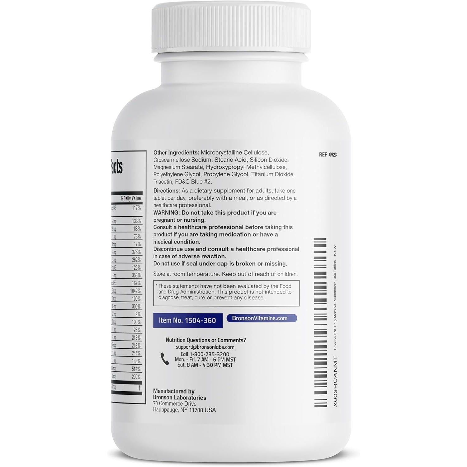 Bronson ONE Daily Mens 50+ Complete Multivitamin Multimineral, 360 Tablets
