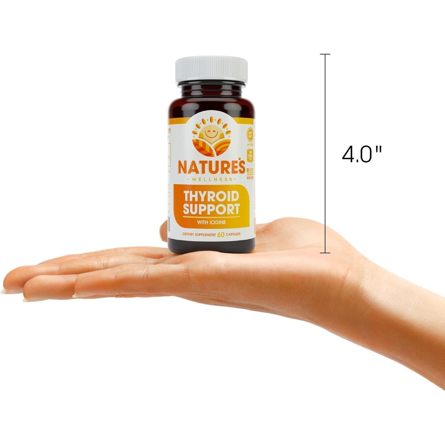 Thyroid Support Complex with Iodine for Energy Levels, Weight Loss, Metabolism, Fatigue & Brain Function - Natural Health Supplement Formula: L-Tyrosine, Selenium, Kelp, Bladderwrack, Ashwagandha, Etc