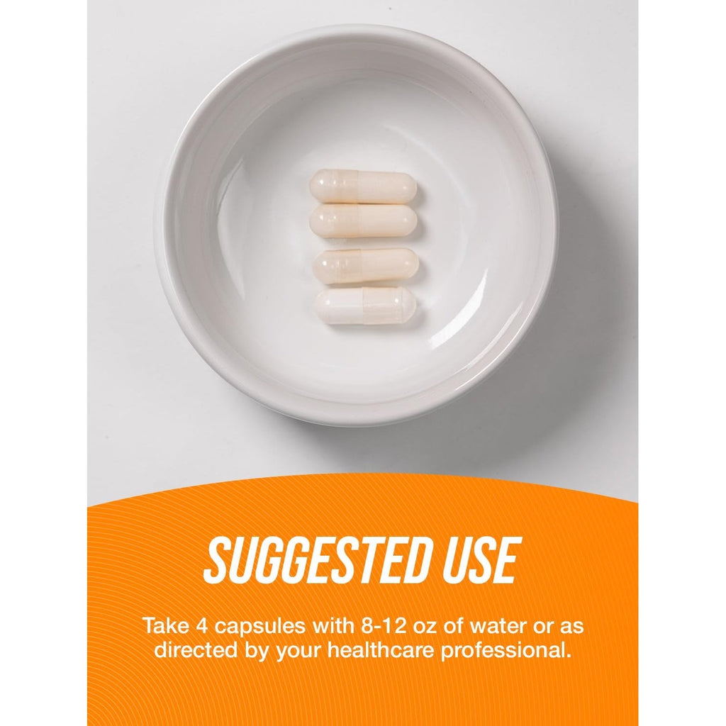 Bulksupplements.Com Glycine Capsules - Glycine Supplements, Amino Acid Supplement - Gluten Free, 4 Capsules per Serving, 360 Count (Pack of 1)