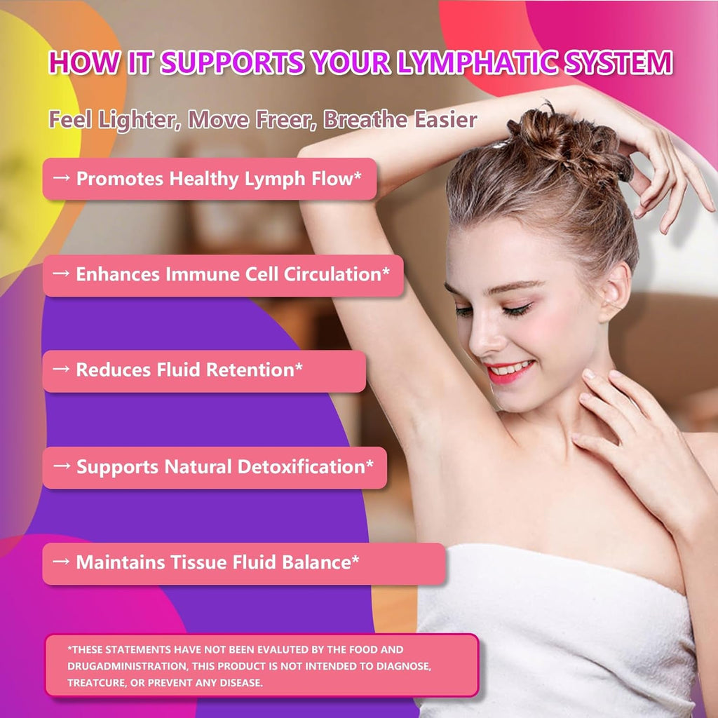 Liposomal Lymphatic Drainage Drops, 11-In-1 Organic Lymphatic Support with Red Clover Echinacea Elderberry Burdock Root for Lymph Cleanse Immune Support & Daily Detox Vegan Non-Gmo