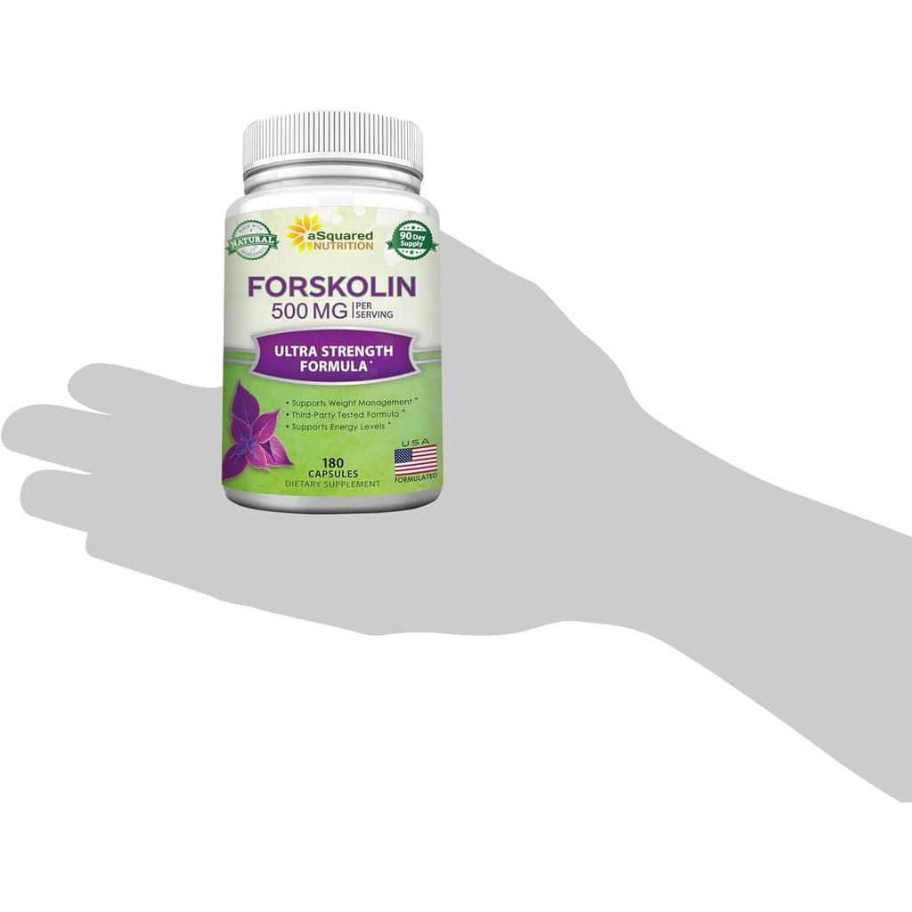Asquared Nutrition Forskolin 500Mg per Serving Max Strength-180 Capsules, Supplement for Pure Weight Loss Fuel, Coleus Forskohlii Root - Forskolin Diet Pills, Belly Buster Fat Burner 2X Slim Trim Lose