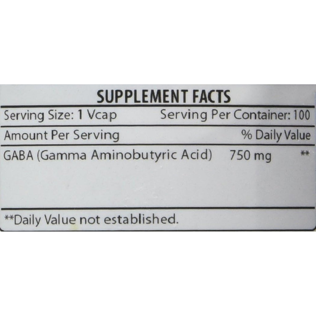 Amazing Formulas GABA Supplement | 750 Mg per Serving | 100 Veggie Capsules | Non-Gmo | Gluten-Free | Made in USA | Ideal for Vegetarians