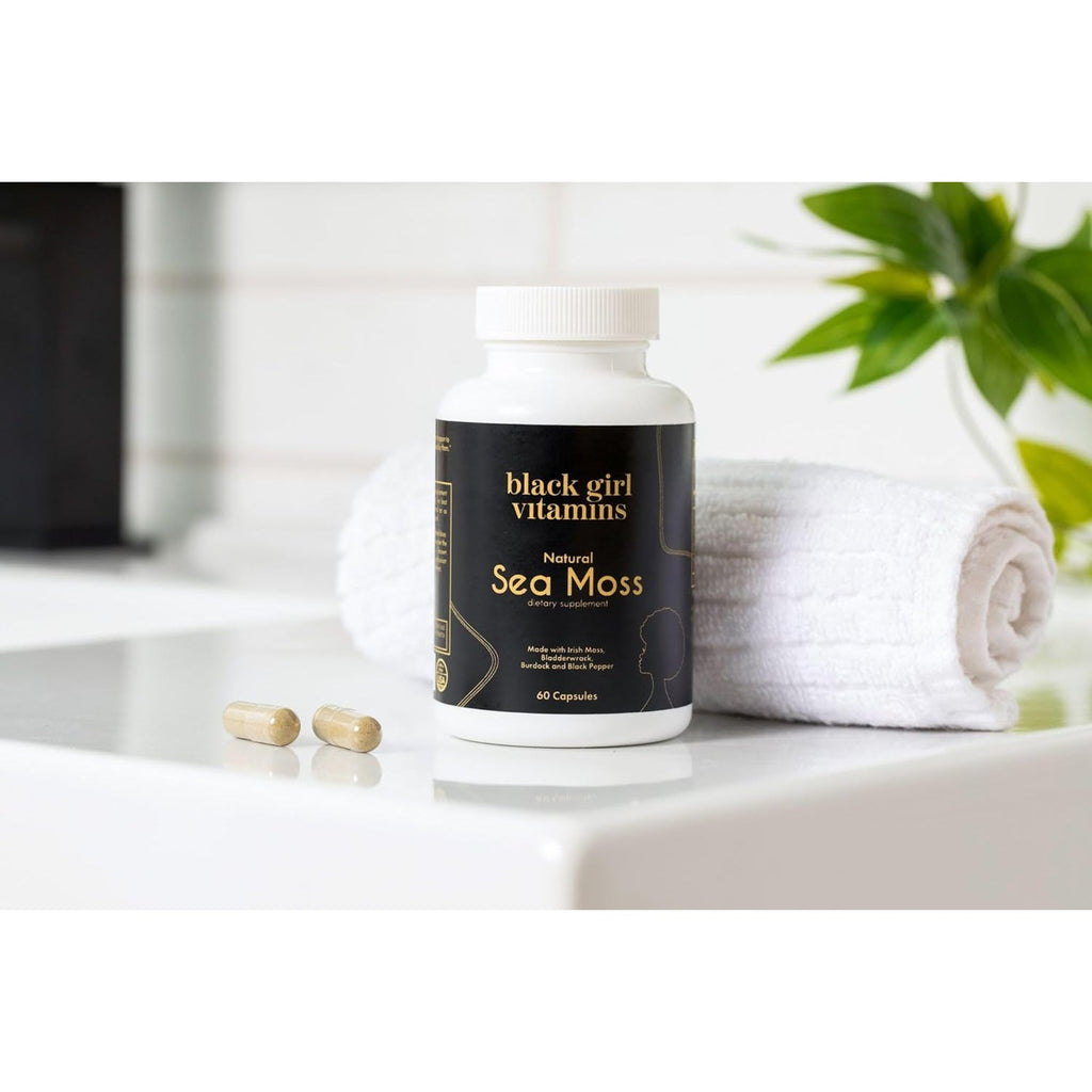 Black Girl Vitamins Organic Sea Moss Capsules – 92 Minerals Superfood Supplement | Vegan Sea Moss Pills for Thyroid, Digestive & Immune Support | Black-Owned, Non-Gmo