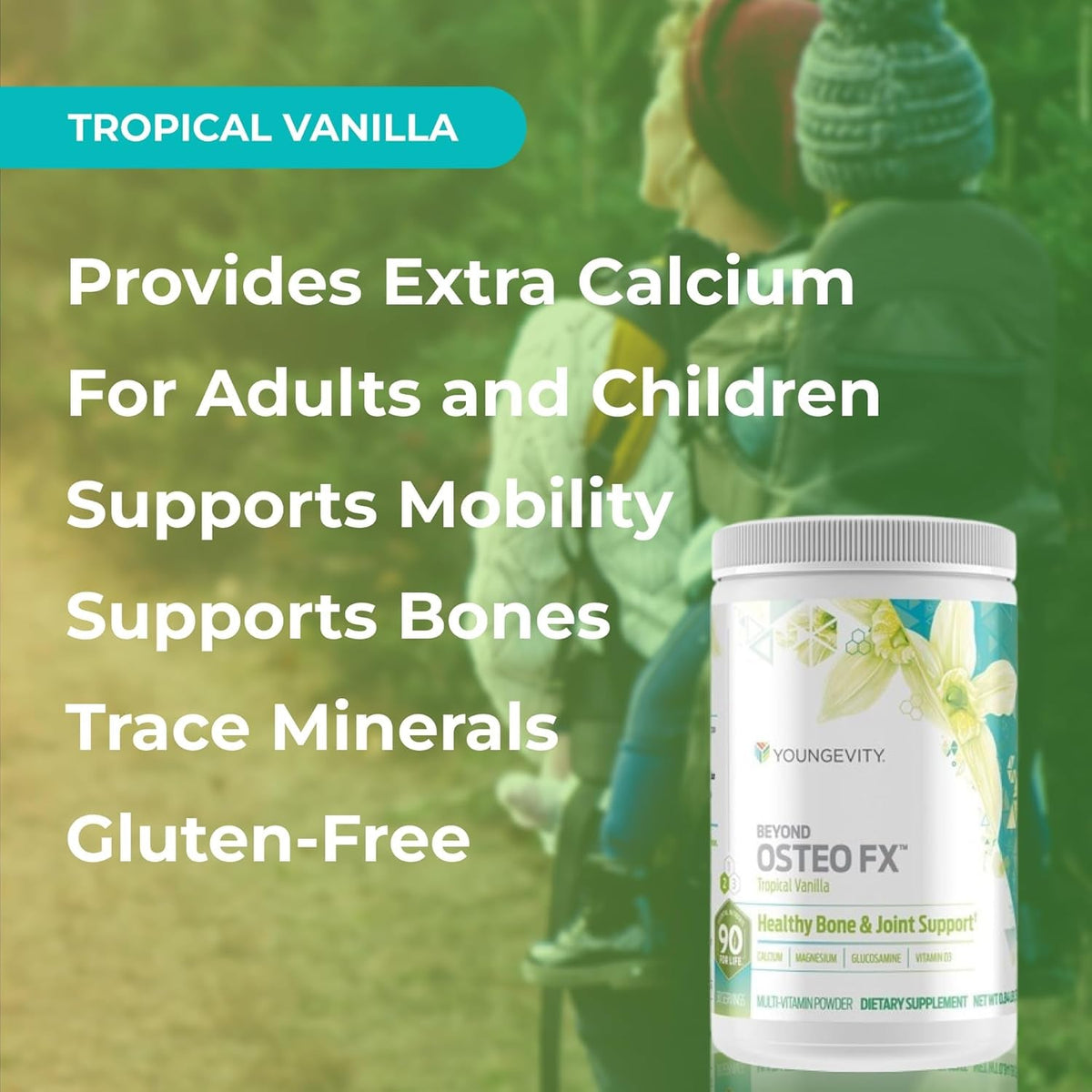 Youngevity beyond Osteo FX - Tropical Vanilla | Healthy Bone Support | Multi-Vitamin Powder | 30 Servings (1 Canister)