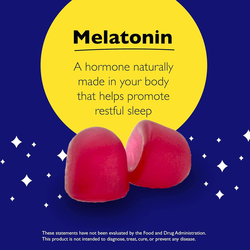 Bach RESCUE plus Melatonin Sleep Gummies, Natural Strawberry Flavor, Sleep Aid, Dietary Supplement, Vegan, Gluten-Free, No Artificial Flavors, Colors, 60 Count
