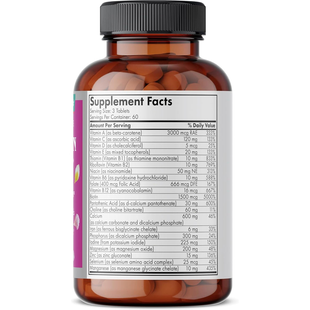 Futurebiotics Hair, Skin & Nails Beauty Multivitamin with Biotin, Hair Vitamins and Skin Vitamins That Promote Healthy Hair and Nail, 180 Tablets