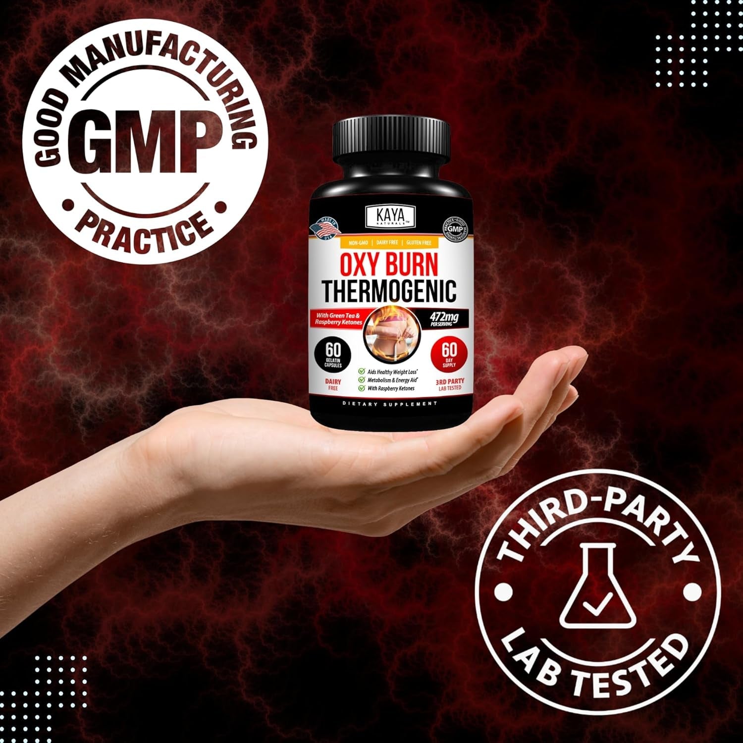 Kaya Naturals Supreme Fat Burner - Weight Loss Pills Women & Men - Appetite Suppressant Supplement - Powerful Thermogenic Diet Pills - Natural Energy Boost Oxy Burn 60 Count