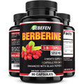 BEBEFEN Berberine Capsules with Black Pepper Extract - 90 Capsules - 3 Month Supply