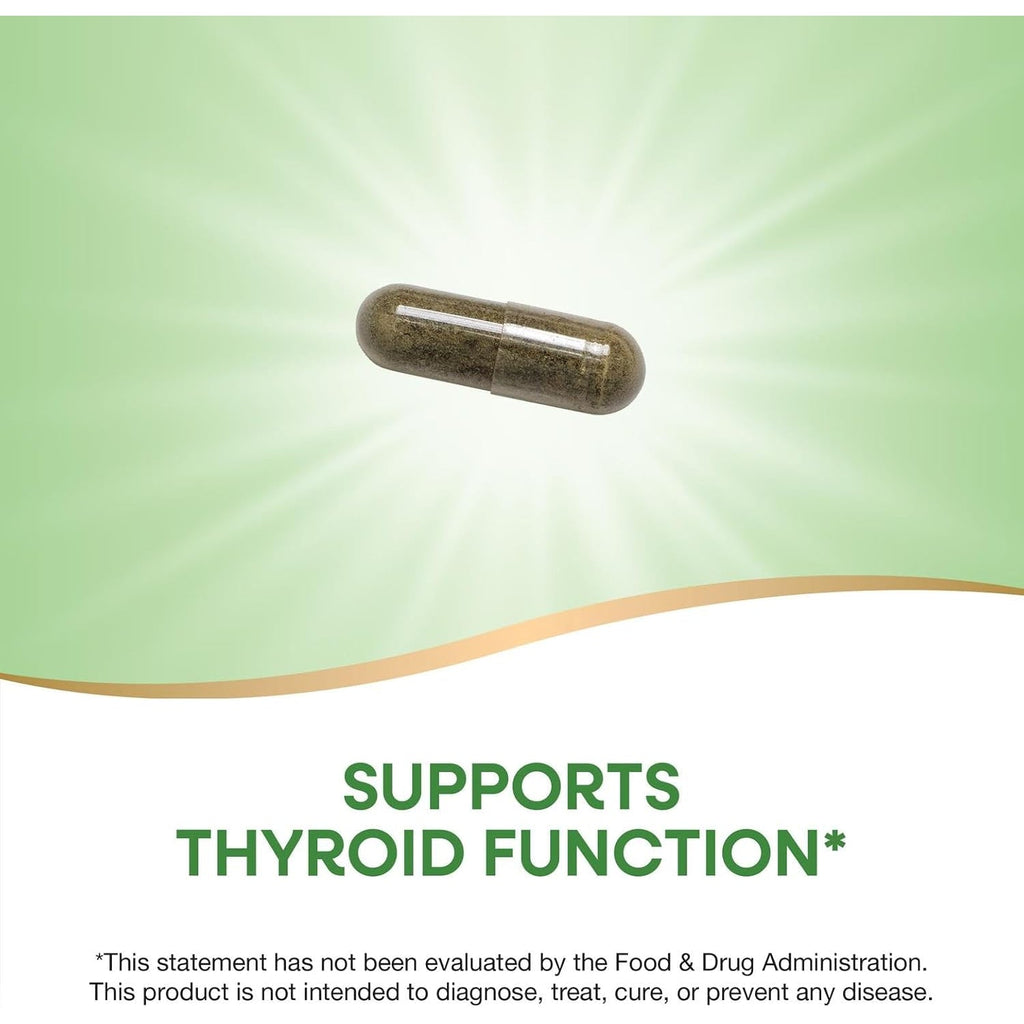 Nature'S Way Kelp - Kelp Supplement for Thyroid Function Support* - Botanical Ingredient - Plant-Derived Capsule - Plant-Sourced Iodine - Vegan, Gluten-Free & Dairy-Free - 180 Count (180 Servings)