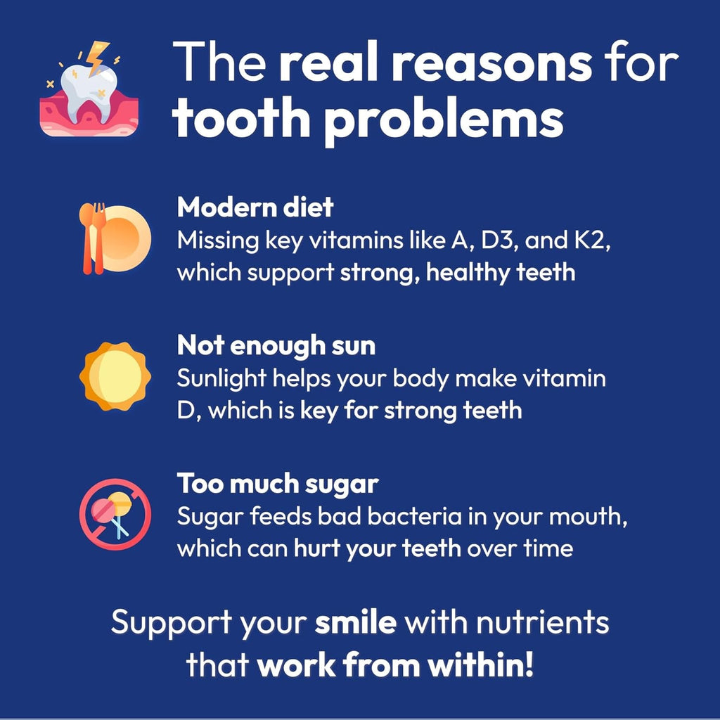 Strong Jaw Tooth Restore for Adults with Remineralizing Gum Support 180 Capsules Made in USA - Teeth Vitamins for Strong Teeth Bone Health Supplement Calcium Vitamin D3 Hydroxyapatite Enamel Repair