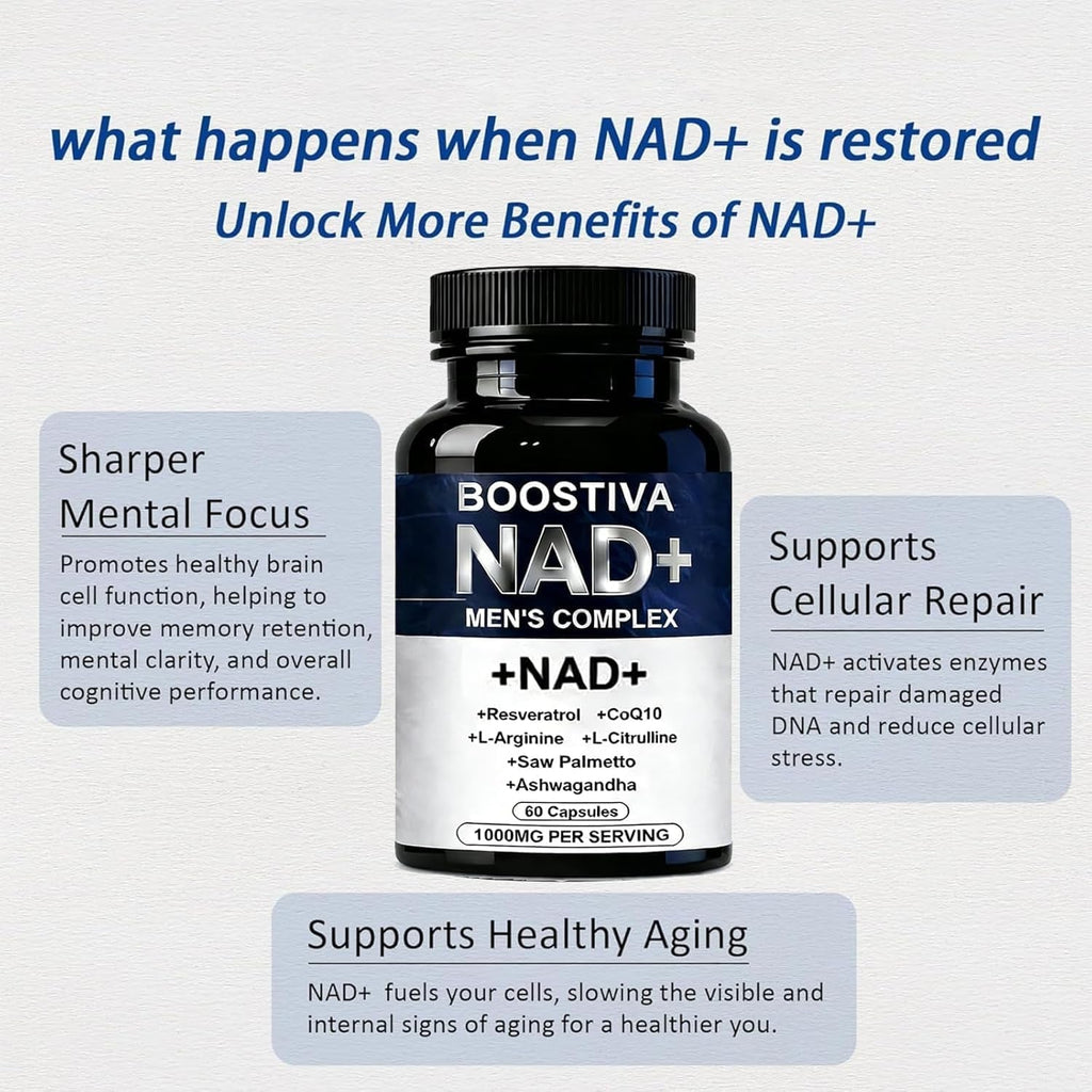 Boostiva NAD+ Supplements for Men,60 Capsules