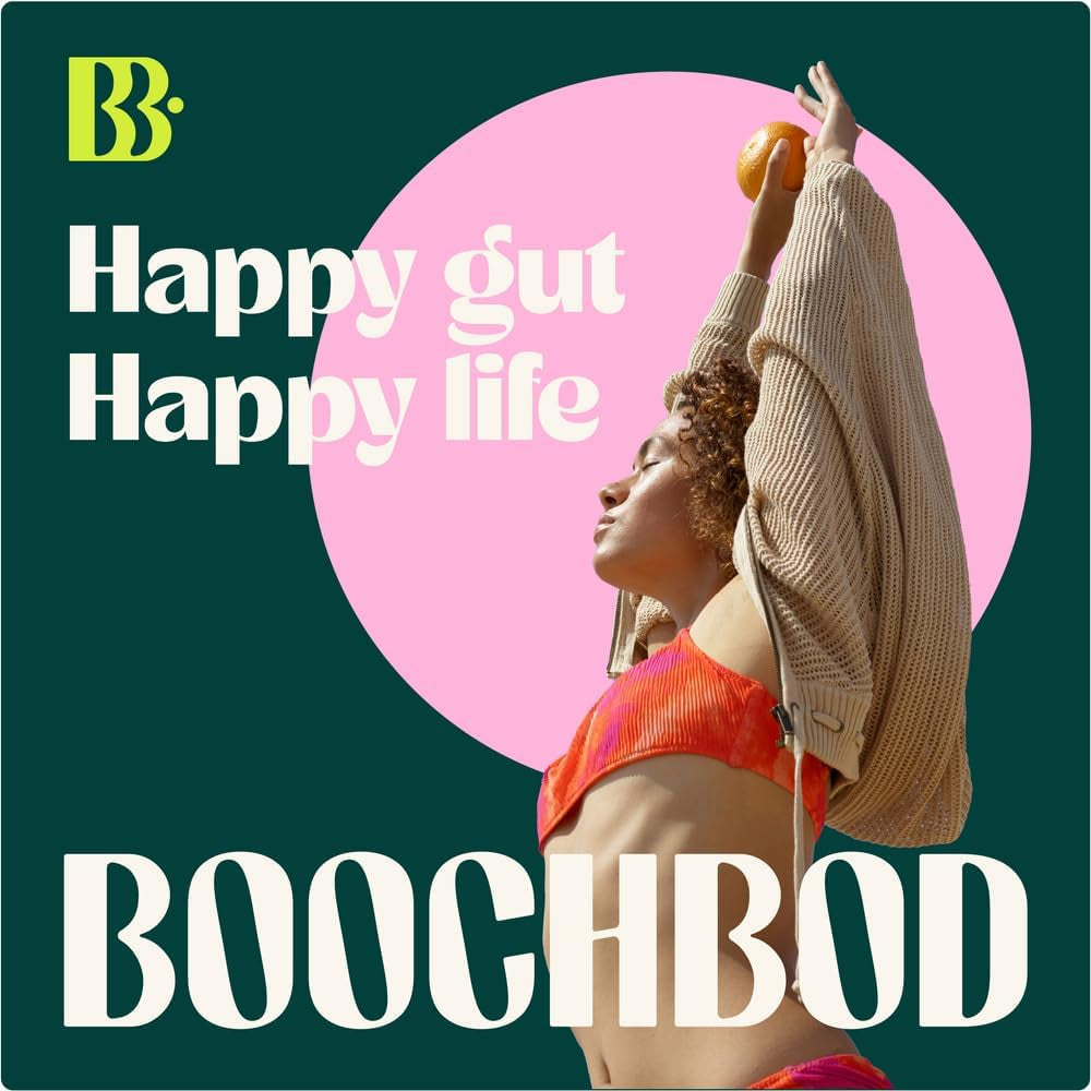 Boochbod - Probiotic Kombucha Gummy - Prebiotics, Probiotics, Postbiotics, Fiber Supplement, Slippery Elm, Dandelion Root, MCT Oil, for Bloating, Gut Health - Probiotics for Women and Men