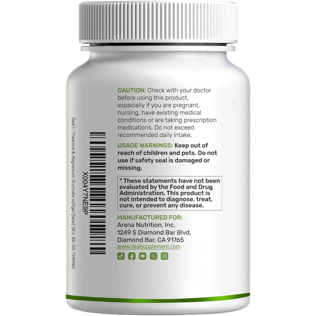 L-Theanine with Magnesium Glycinate, 360 Softgels | L-Theanine 200Mg & Magnesium Glycinate 200Mg per Serving | 2-In-1 Amino Acid & Mineral Complex | Made with Coconut Oil | Non-Gmo, Cgmp Manufactured