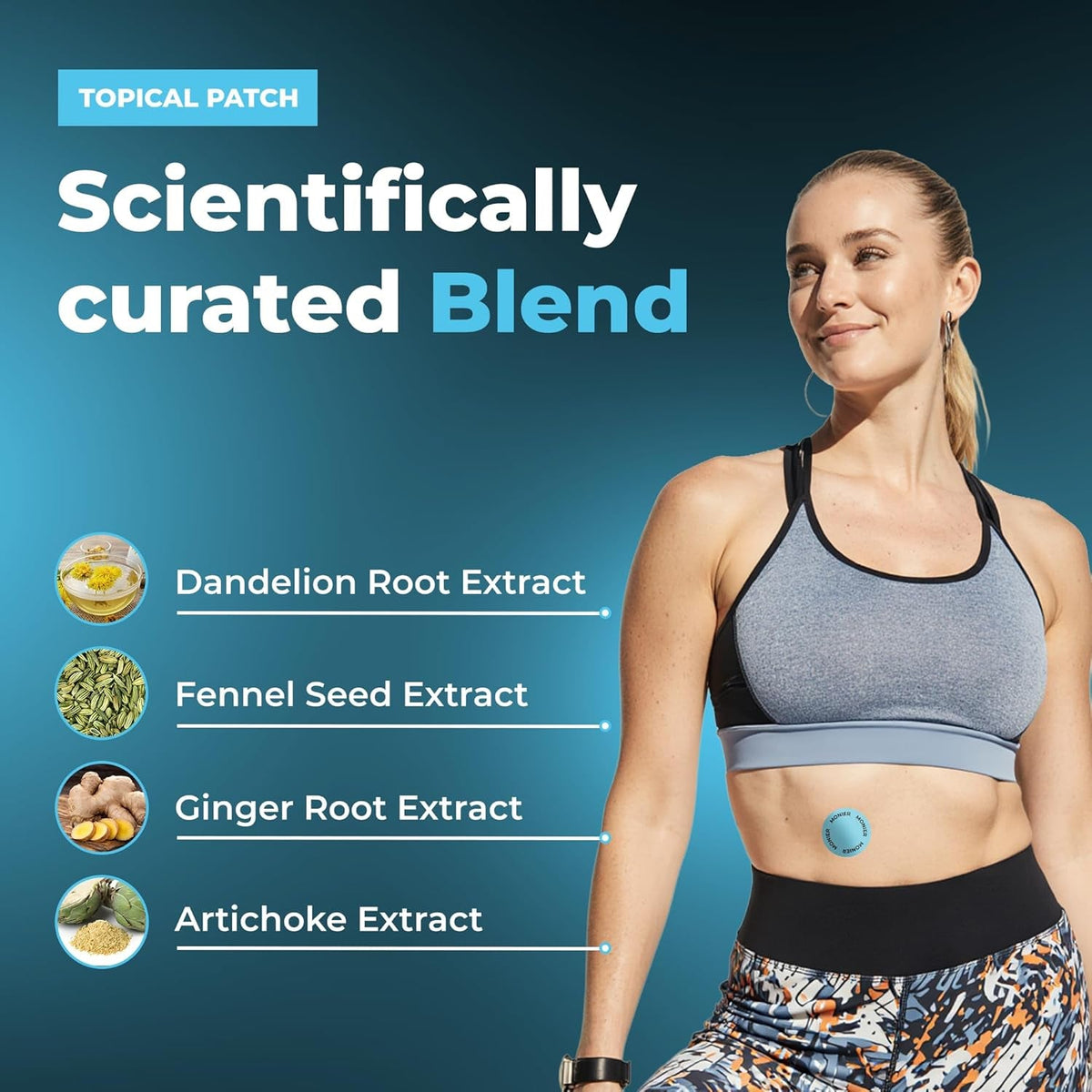 MONIER Unpuff Patches | with Dandelion & Ginger | Bloating, Water Retention & Digestion | 60 Days Supply