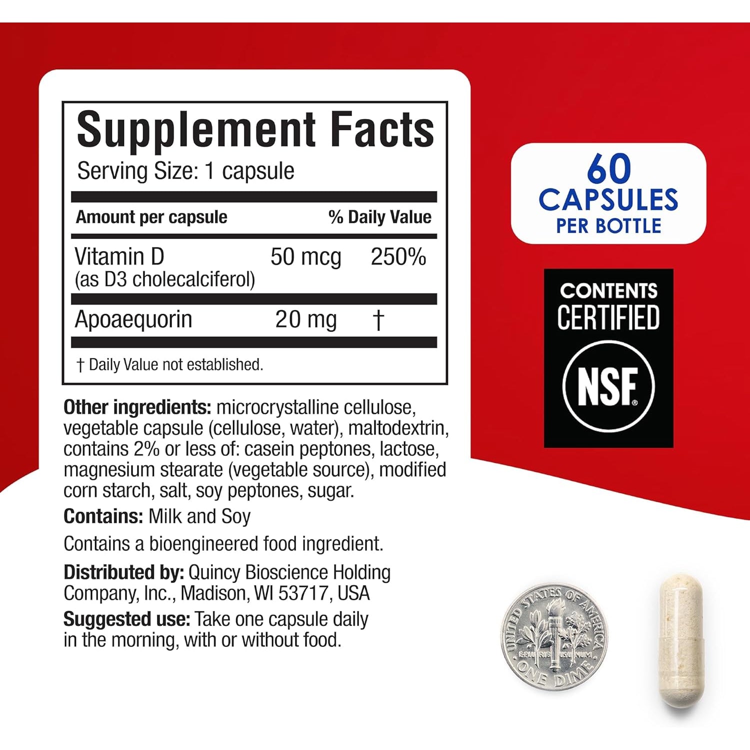 Prevagen Extra Strength - 60 Capsules (2 Month Supply) | Formulated for Your Brain | 20Mg of Apoaequorin plus Vitamin D3 with 7-Day Pill Minder