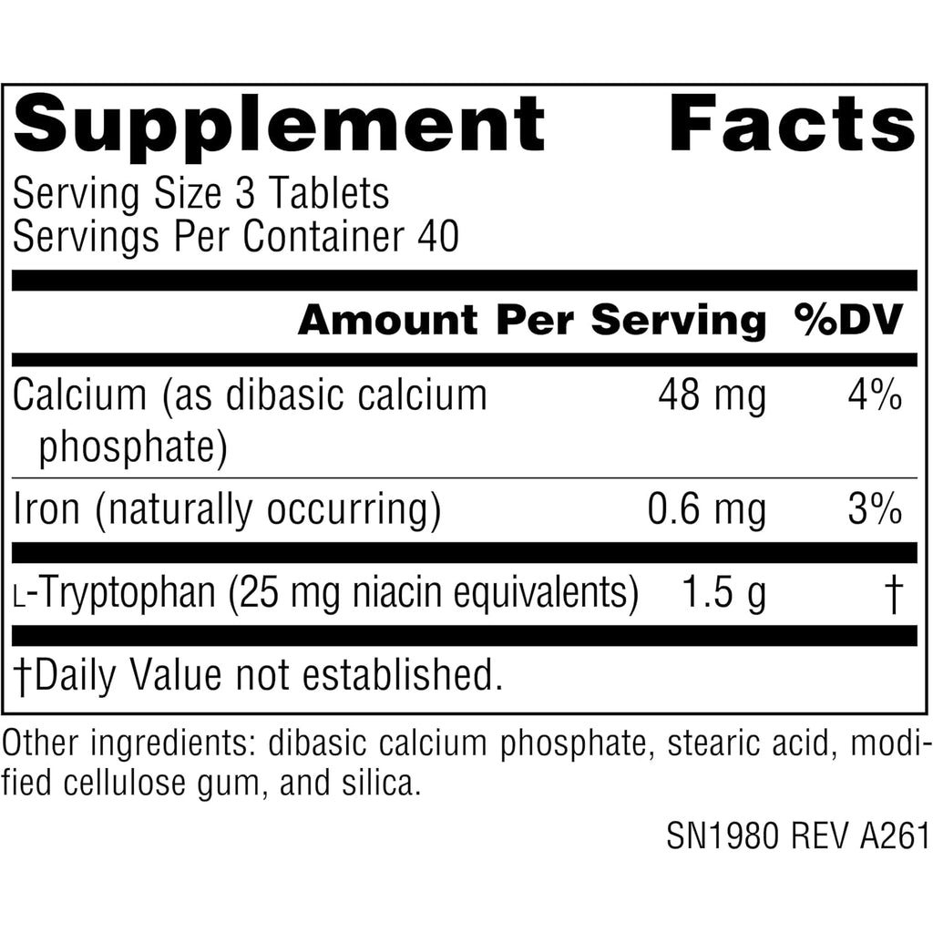 Source Naturals L-Tryptophan, for Mood, Relaxation, and Sleep*, 500Mg - 120 Tablets