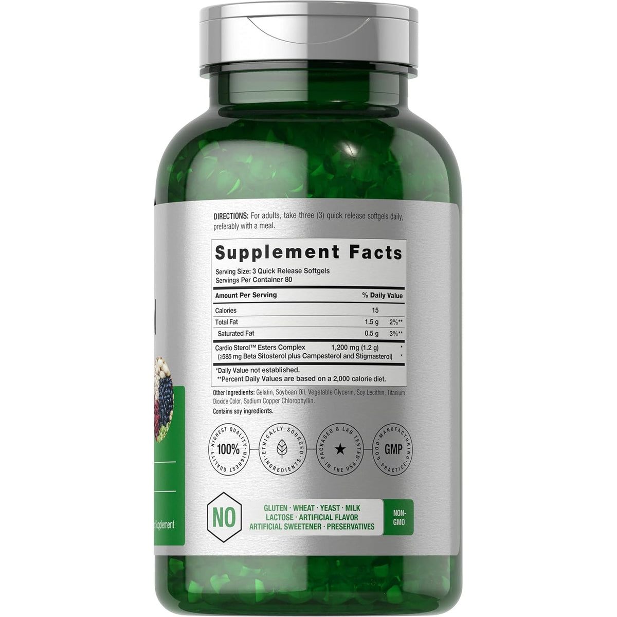 Horbäach Beta Sitosterol 1200Mg | 240 Softgel Capsules | Mega Strength | Plant Sterols Complex | Non-Gmo, Gluten Free Supplement