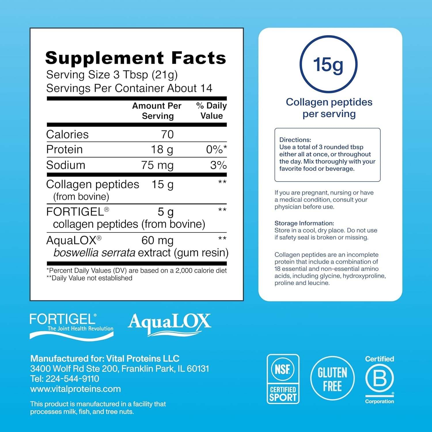 Vital Proteins® Active Complex, 20G Collagen Peptides, Improves Joint Comfort, Supports Movement & Mobility