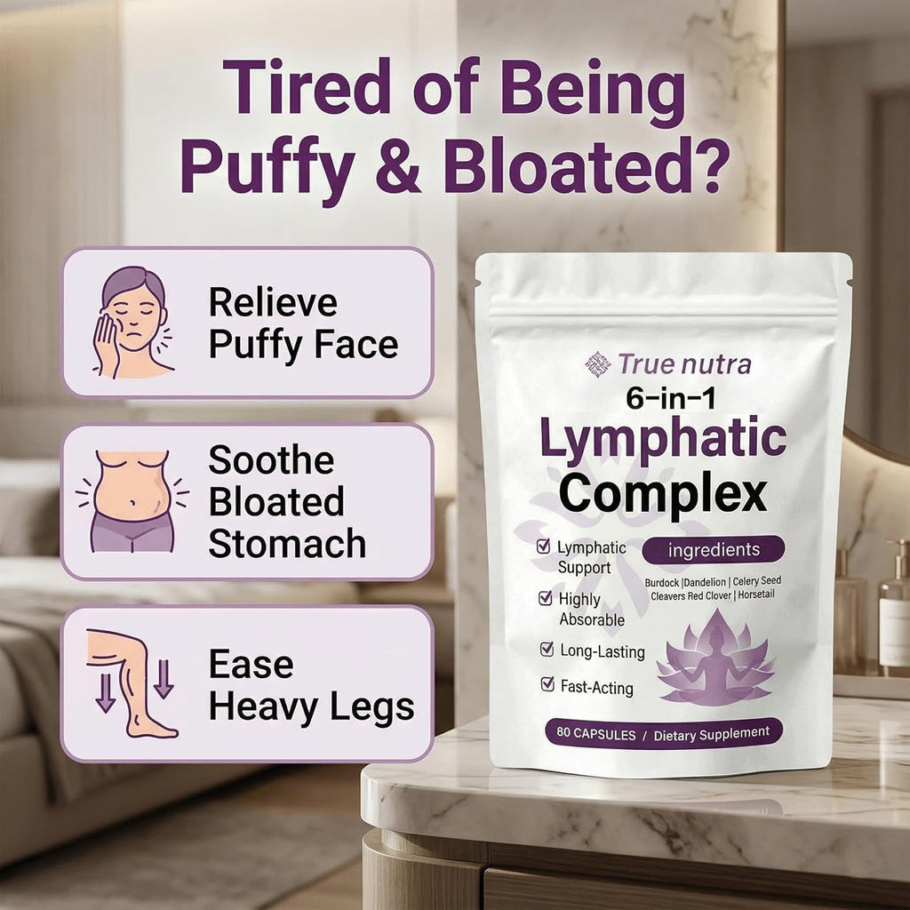 True Nutra Lymphatic Complex,True Nutra Lymphatic Complex 6 in 1,Vegan · Non-Gmo.60 Soft Capsules (1Pcs)