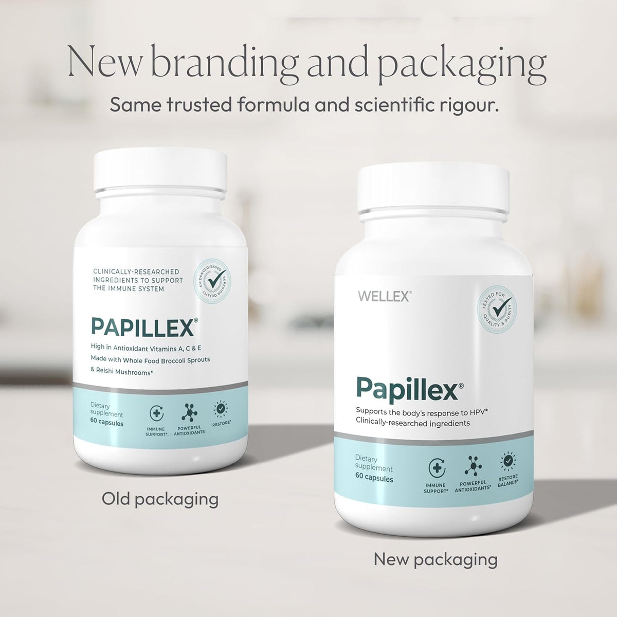 Papillex Dietary Supplement Tablets All Natural Immune Support - Immunity Defense - Best Immune System Booster - Organic 60 Capsules Bottle (Single Bottle)