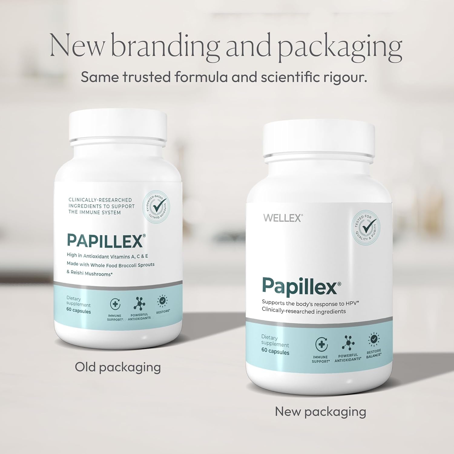 Papillex Dietary Supplement Tablets All Natural Immune Support - Immunity Defense - Best Immune System Booster - Organic 60 Capsules Bottle (Single Bottle)
