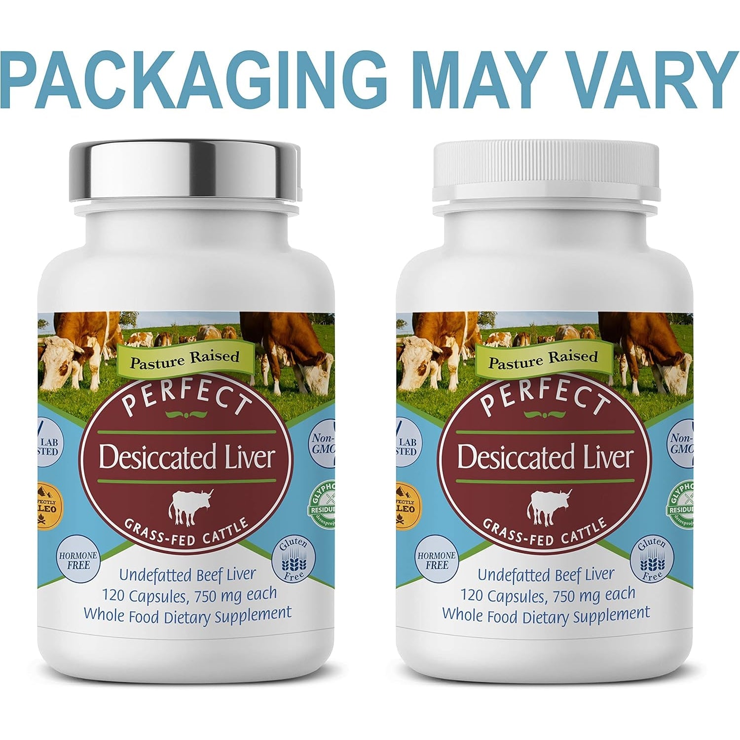 Perfect Supplements – Desiccated Beef Liver Capsules Grass Fed Supplement -Natural Source of Protein, Iron, Vitamins a & B- Boosts Energy and Immunity - No Chemicals No Dairy and Hormone Free