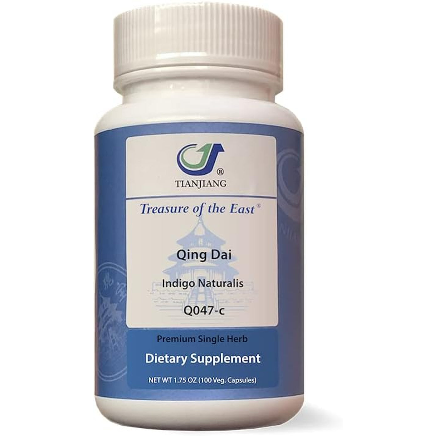 Treasure of the East, Indigo - Qing Dai Capsules (1:1 Herbal Extracts, 100 Capsules)
