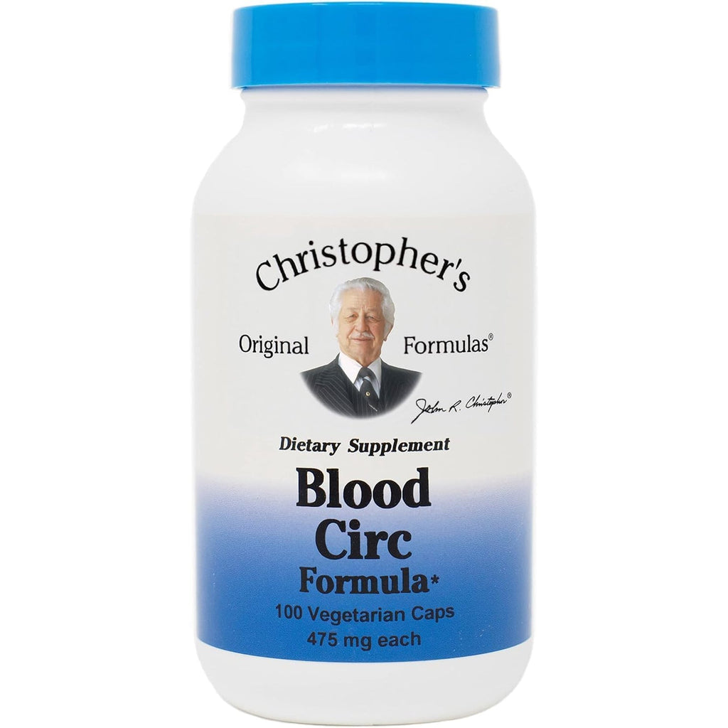 Christopher'S Original Formulas Blood Circ Formula Capsules, Herbal Supplement for Cardiovascular & Circulatory Wellness, 100 Capsules