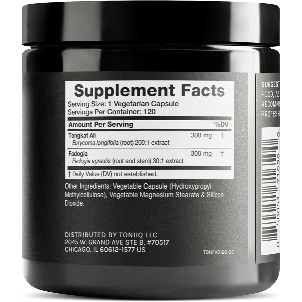 Tongkat Ali Fadogia Agrestis - Ultra High Potency 200:1 Tongkat Ali & 30:1 Fadogia Agrestis - 2% Eurycomanone -Third-Party Lab Tested - 120 Capsules