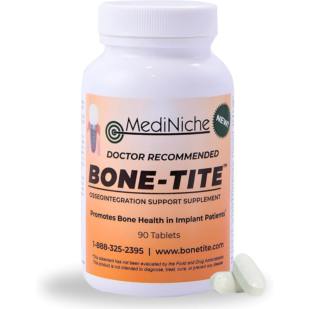 Bone-Tite Osseointegration Support Supplement I Key Vitamins, Minerals, and Nutrients to Promote Dental Implant Support | 90 Tablets | Pack of 1