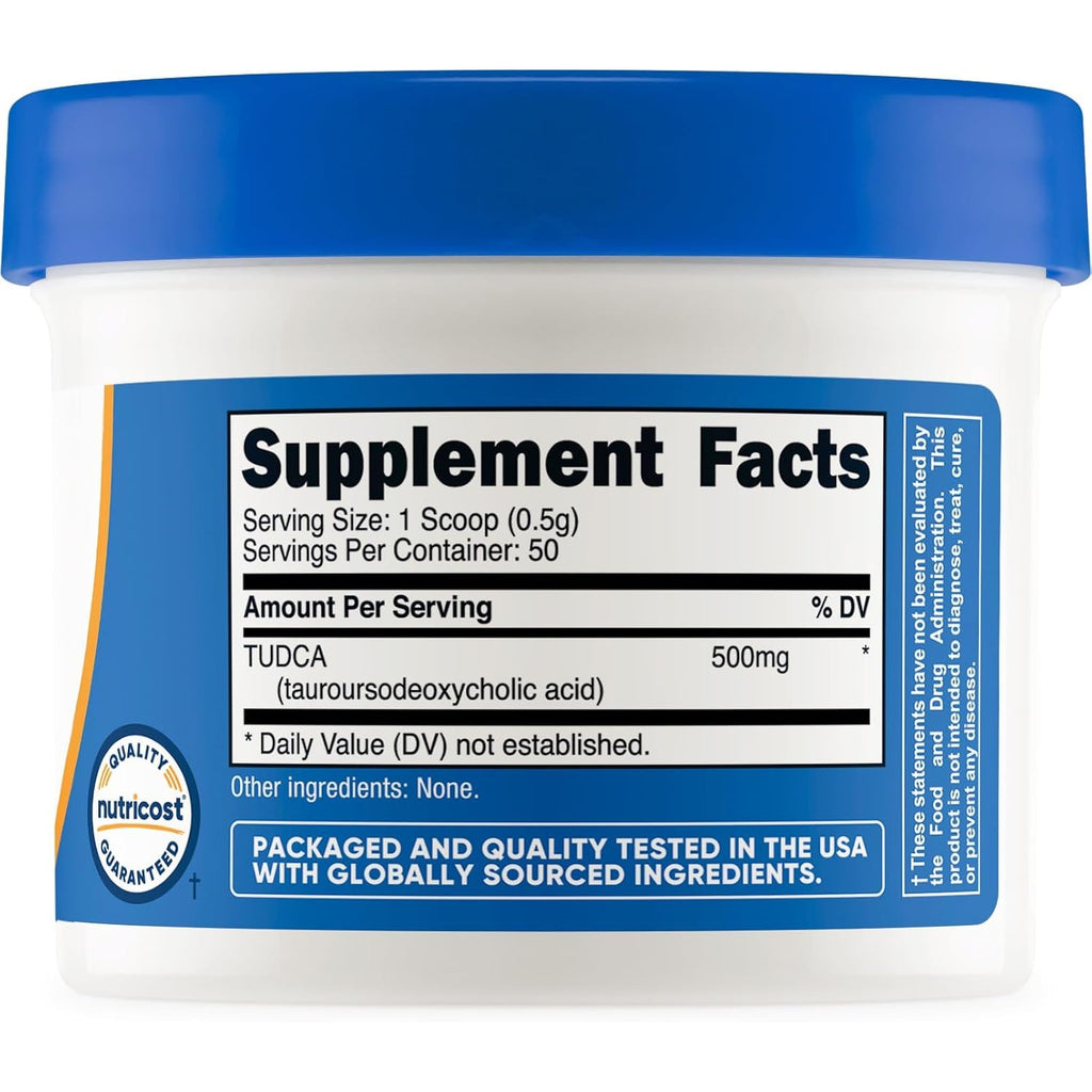 Nutricost Tudca Powder 25 Grams (Tauroursodeoxycholic Acid) - Gluten Free, Non-Gmo