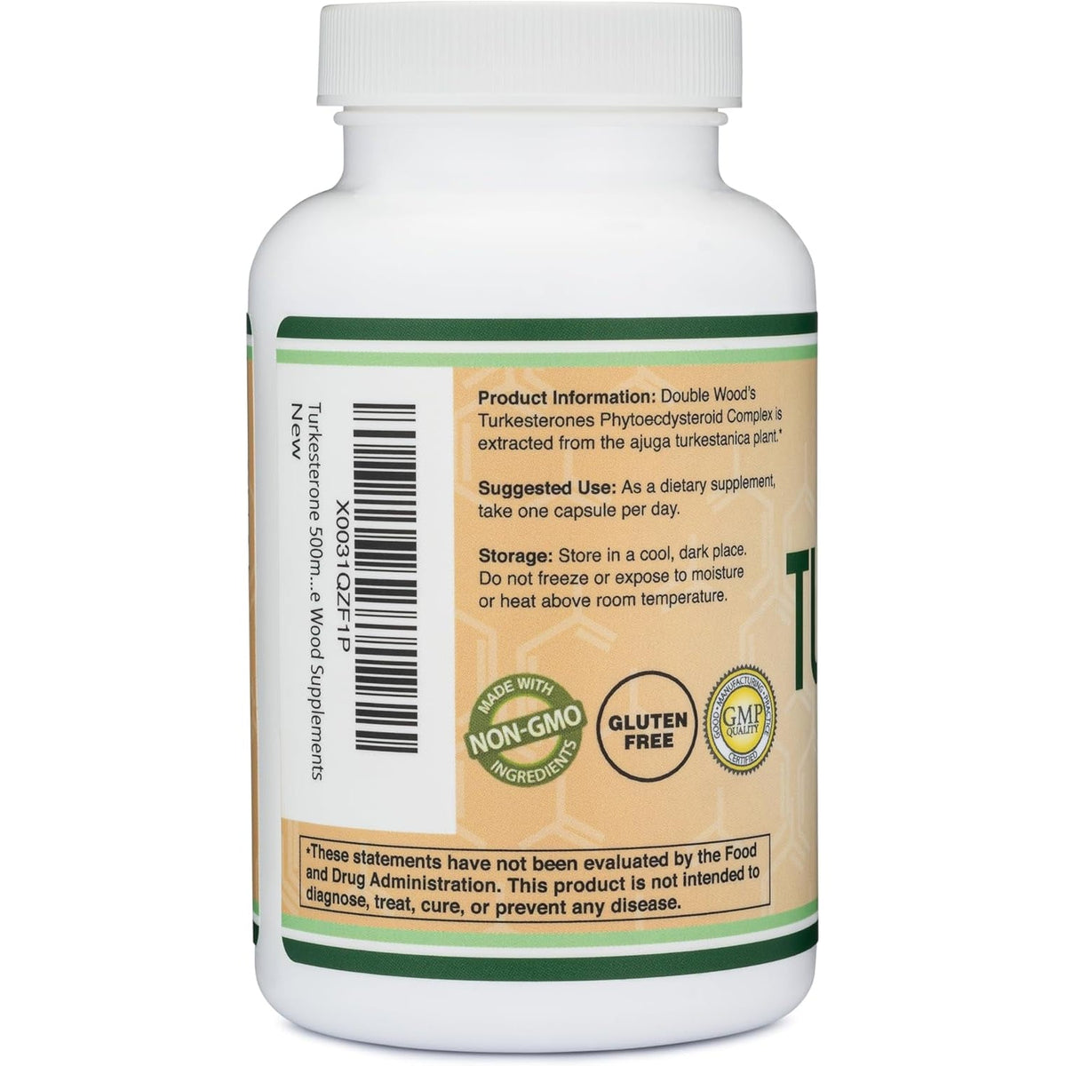 Turkesterone Supplement 500Mg, 120 Capsules (Ajuga Turkestanica Extract Std. to 10% Turkesterone) Similar to Ecdysterone for Men'S Health Support (Manufactured and Tested in the USA) by Double Wood