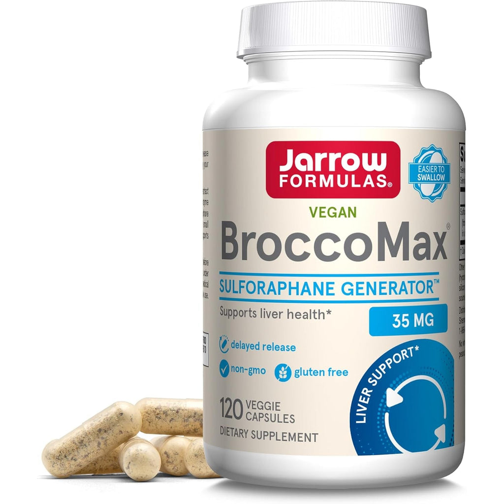 Jarrow Formulas Broccomax Sulforaphane Generator 35 Mg, Sulforaphane Glucosinolate & Myrosinase, Broccoli Seed Supplement for Liverhealth Support, 120 Delayed Release Veggie Capsules, 60 Day Supply