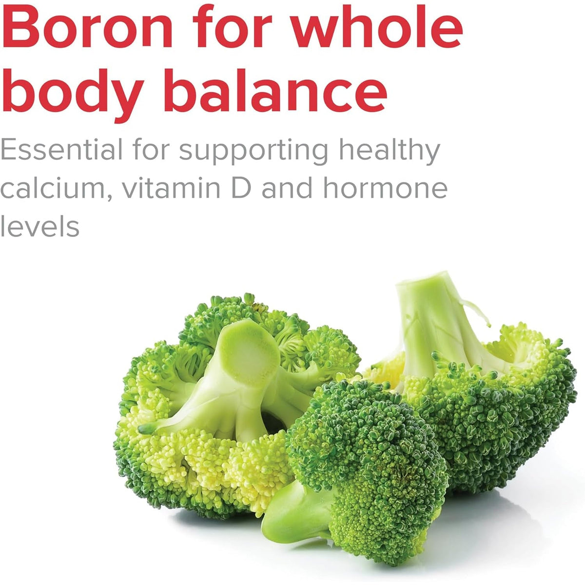 Vibrant Health - Super Natural Boron, Support for Healthy Joints, Hormone Levels, and Connective Tissue with Calcium Fructoborate and Broccoli Powder, Gluten Free, Vegetarian, Non-Gmo, 60 Count