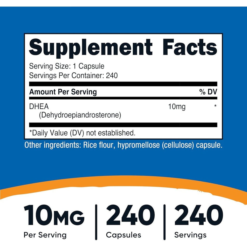 Nutricost DHEA (10Mg) 240 Capsules - Dehydroepiandrosterone, Vegetarian-Friendly, Gmo-Free