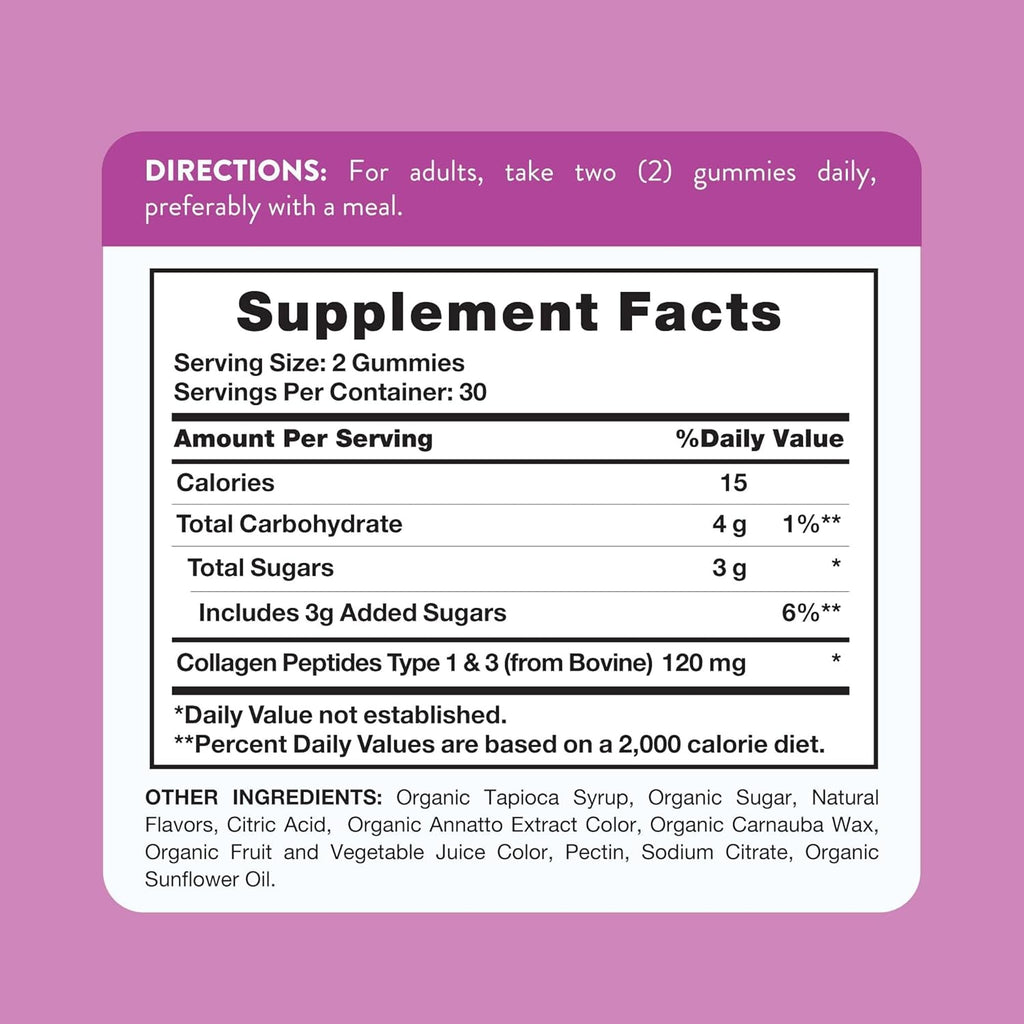 Nature'S Truth Collagen Peptide Gummies for Women | 60 Count Type 1 and 3 | Strawberry Flavor | Non-Gmo & Gluten Free Supplement