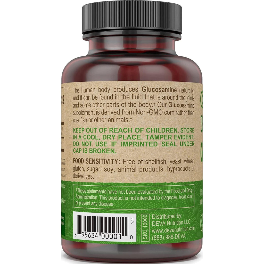DEVA Vegan Vitamins Glucosamine Tablets, 90-Count Bottle