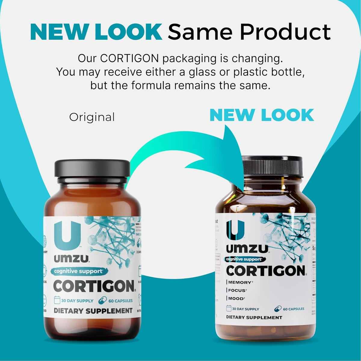 UMZU Cortigon Cortisol Support Supplement, 30 Day Supply – Natural Formula with Ginkgo Biloba, Phosphatidylserine, Vitamin B12 & B6 – Supports Healthy Stress Management, Mood, Focus & Cognitive Health