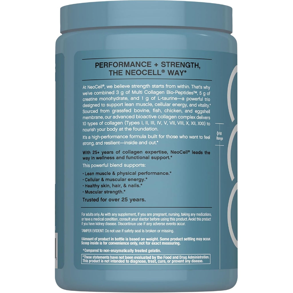 Neocell Creatine Monohydrate Powder | 30 Servings | with Multi Collagen Peptides | Unflavored | for Women and Men