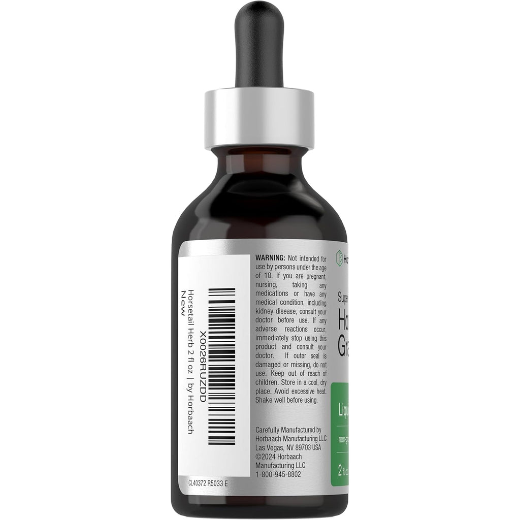 Horbäach Horsetail Herb Liquid Extract | Alcohol Free | 2 Fl Oz | Vegetarian, Non-Gmo, & Gluten Free Supplement