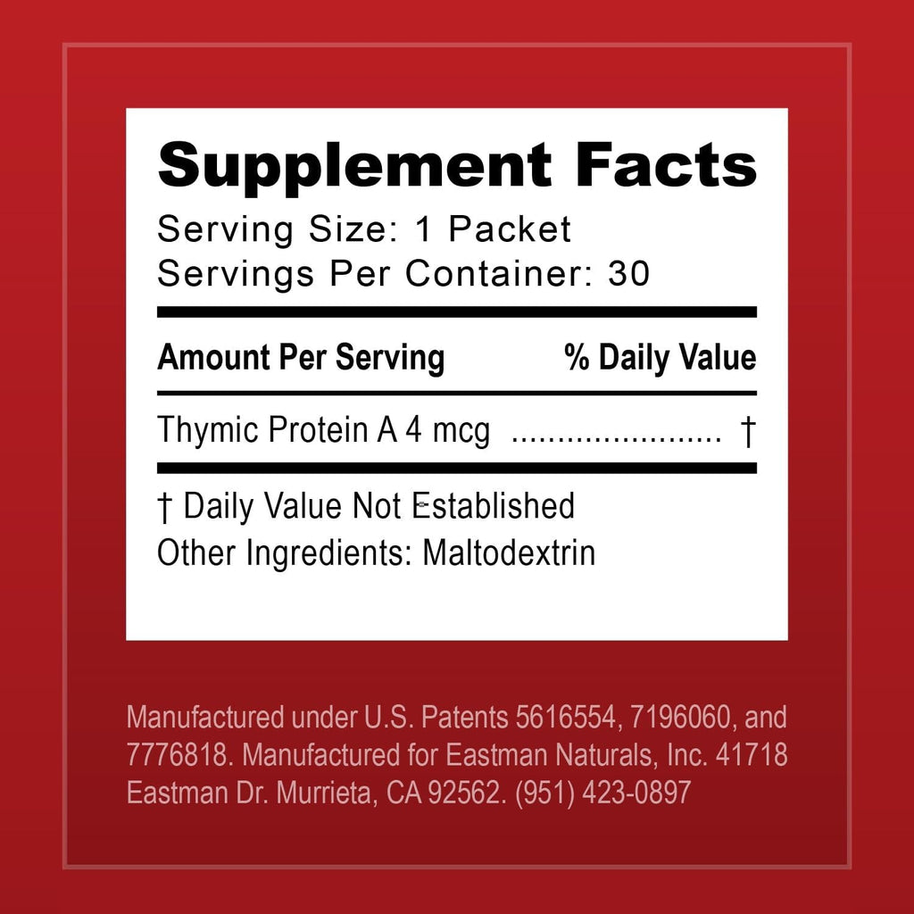 Thymic Protein a Powder Packets (4 Mcg TPA) – Immune System Support Supplement - All Natural, Non-Gmo Formula - 30 Packets