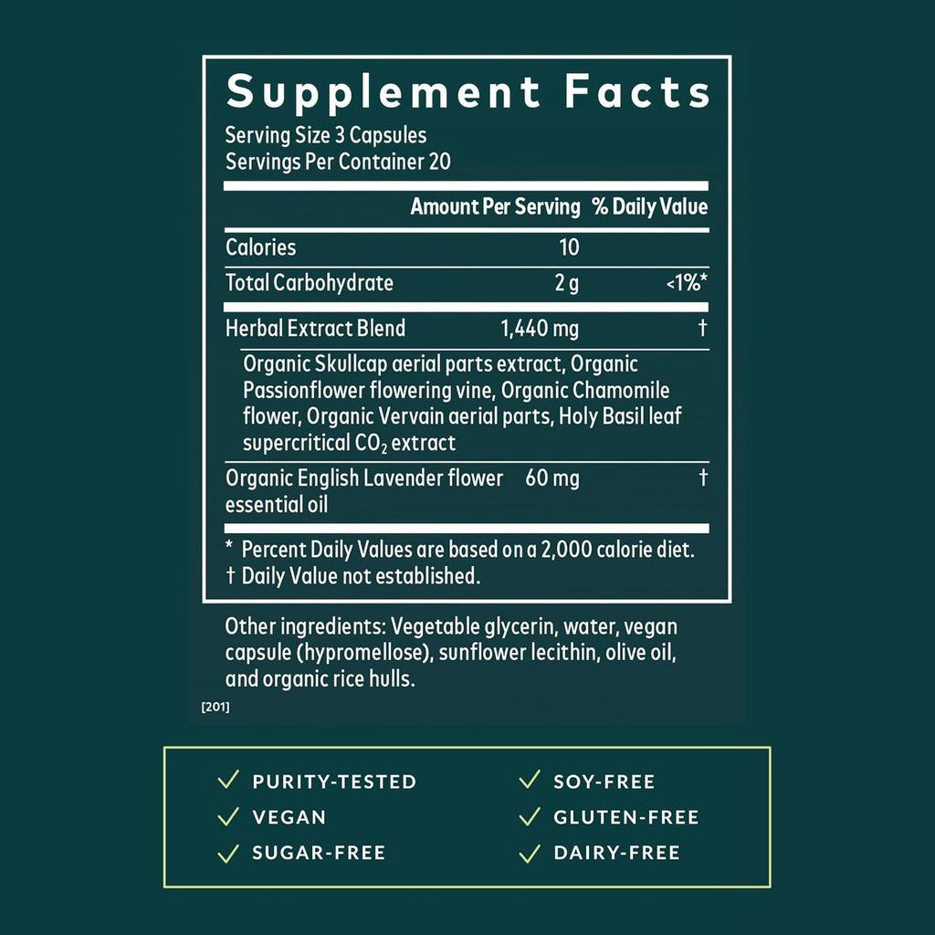 Gaia Herbs Calm A.S.A.P. - Stress Support Supplement with Skullcap, Passionflower, Chamomile, Vervain, Holy Basil & More - Supports Calm* - 60 Vegan Liquid Phyto-Caps (20 Servings)