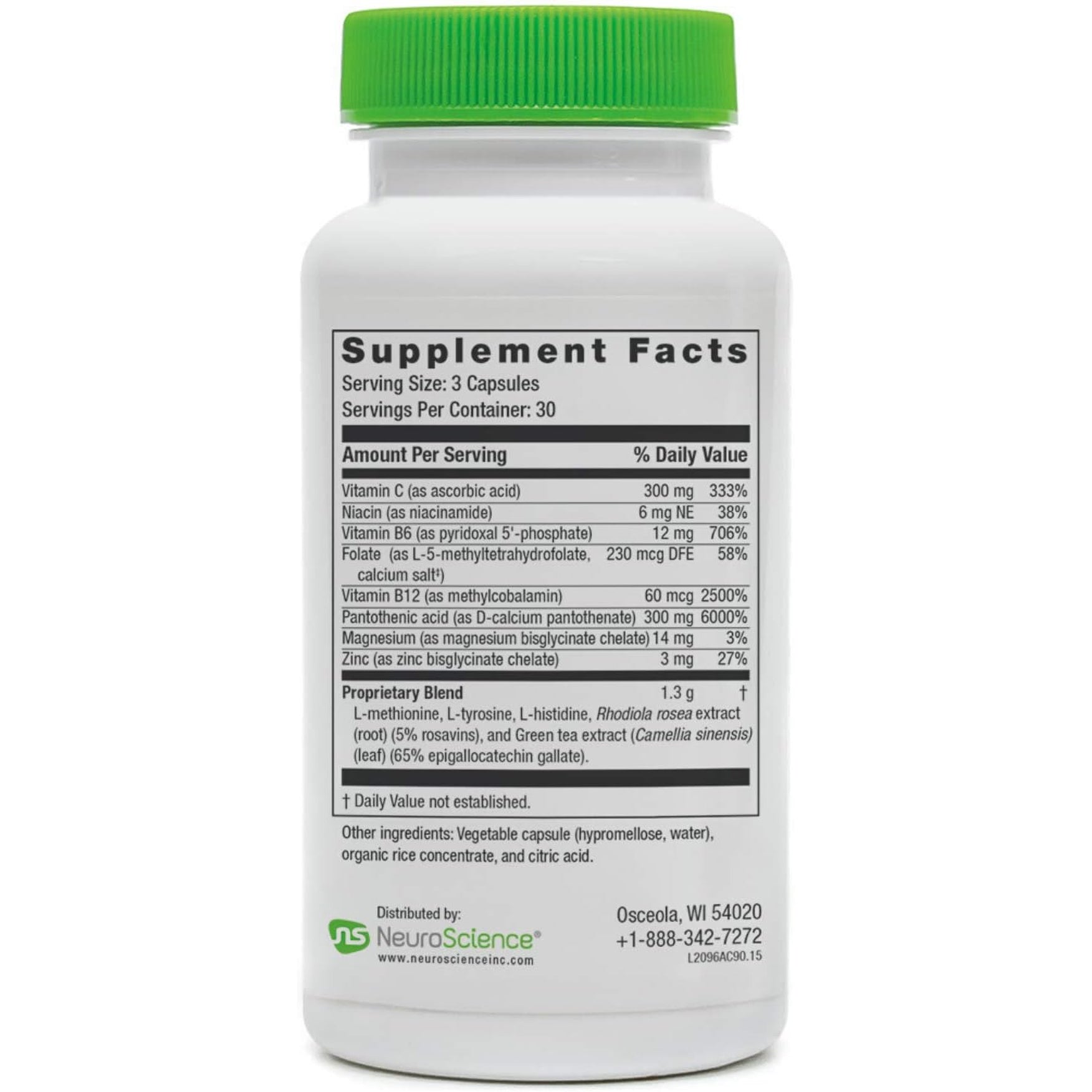 Neuroscience Adrecor - Adrenal Support Supplements with Rhodiola, L-Tyrosine, B Vitamins & Magnesium - Cortisol Detox for Women & Men for Stress Fatigue and Energy Support (90 Ct)