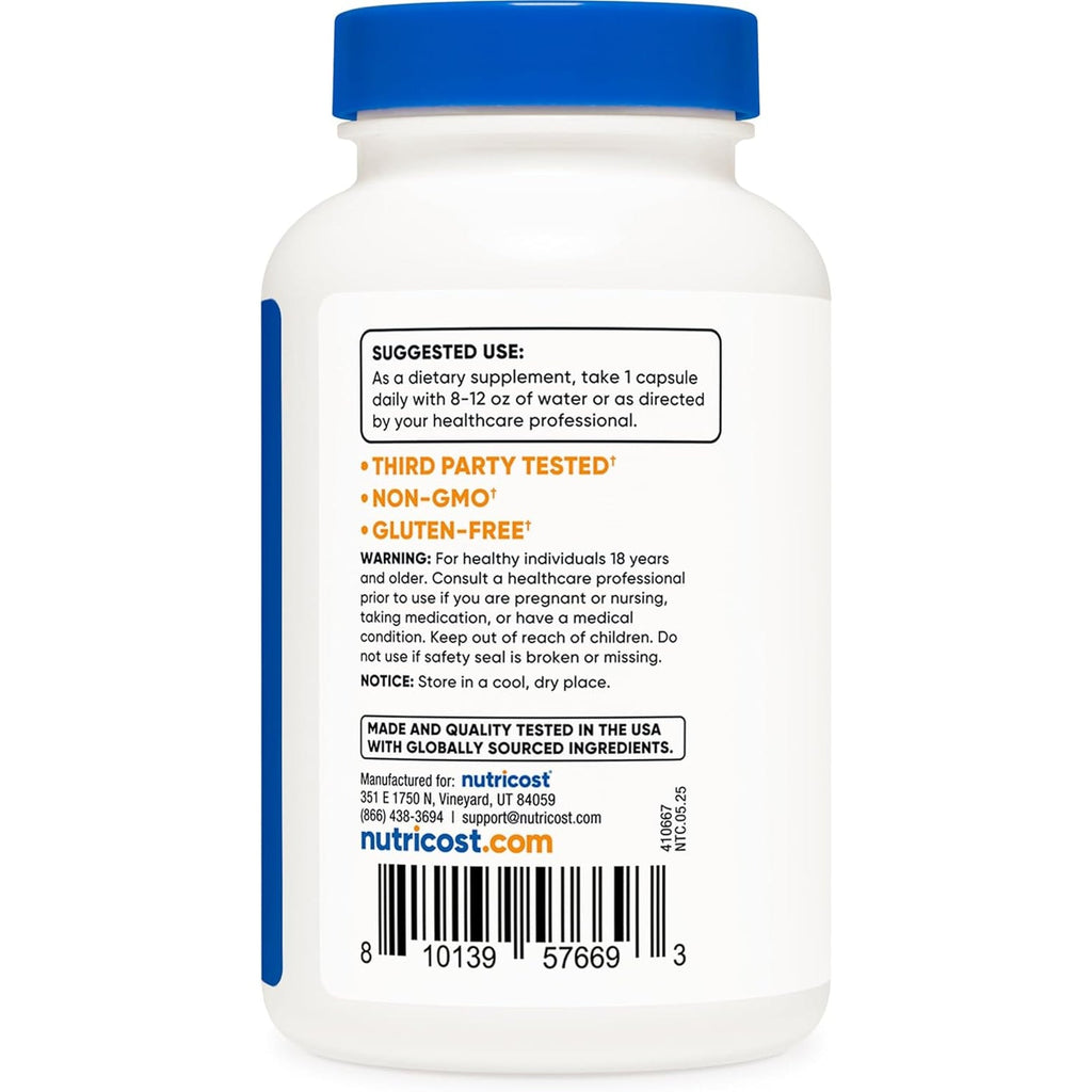 Nutricost Saccharomyces Boulardii + MOS Capsules (>5 Billion CFU) 120 Capsules - Prebiotic + Probiotic, 200Mg of MOS per Serving