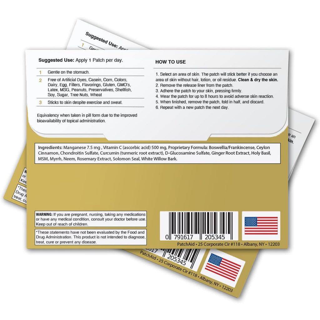 Patchaid Glucosamine and Chondroitin Topical Patch 30-Day Supply